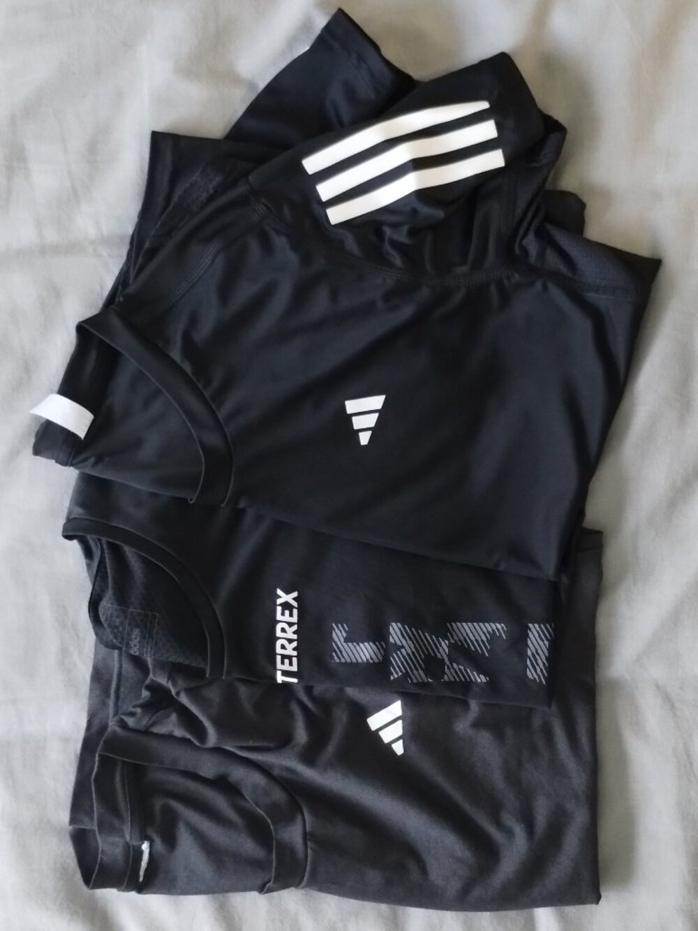 Adidas Women’s Black Athletic Workout Shirts Bundle of 3